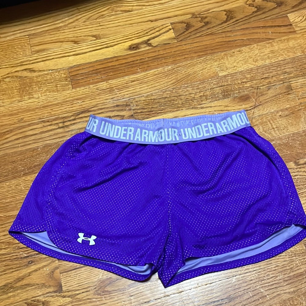 Purple Under Armour shorts